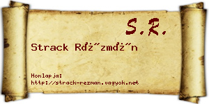 Strack Rézmán névjegykártya